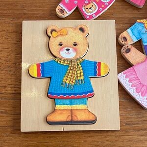 Melissa & Doug Wooden Bear Dress-Up Puzzle - Mix & Match -